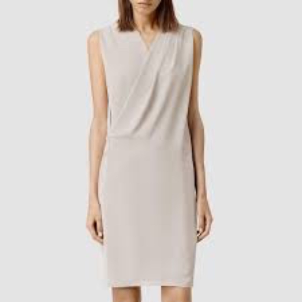 All Saints Deni Dress (Size 4) Green/Grey